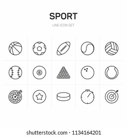 Sport line icon set