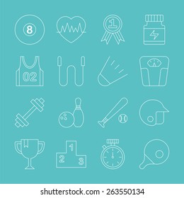 Sport line icon set
