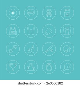 Sport line icon set