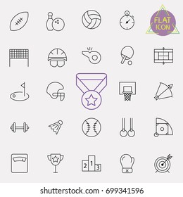 sport line icon set