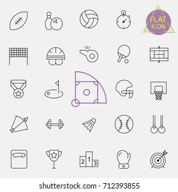 sport line icon set