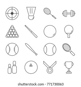 sport line icon set vector