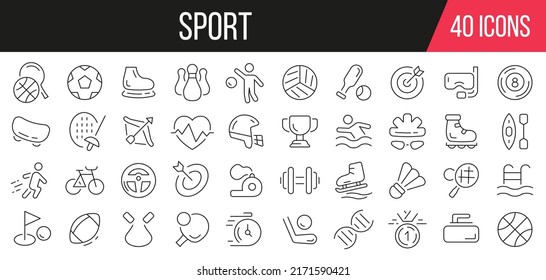 Sport line icons collection. Set of simple icons. Vector illustration