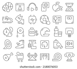 Sport line icons collection. Thin outline icons pack. Vector illustration eps10