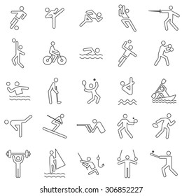 73,308 Collection of vector line icons of sport Images, Stock Photos ...