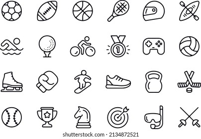 sport line icons vector design 