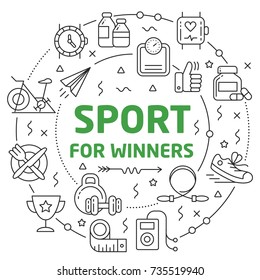 Sport Linear illustration slide