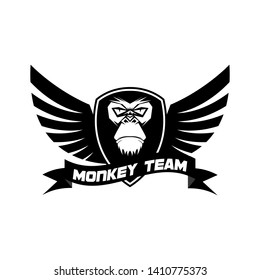 sport logo with animal head with white background