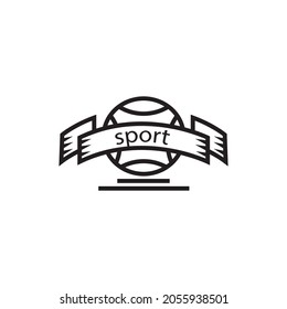 sport logo ball illustration ribbon emblem vector design