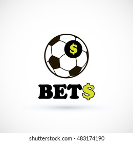Sport logo betting soccer ball logo. Vector Illustration Isolated On White Background