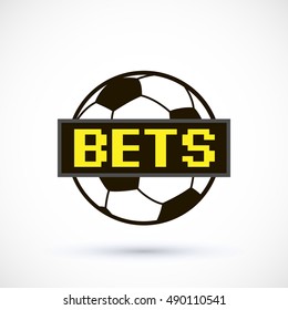 Sport logo betting soccer ball logo scoreboard. Vector Illustration Isolated On White Background