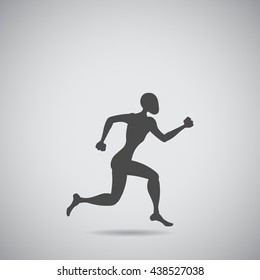 Sport logo black silhouette light athletics people