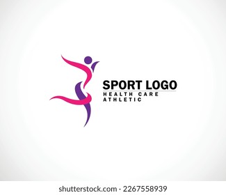 sport logo creative people abstract logo creative yoga athletic