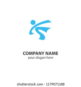 sport logo design element, people logo design vector