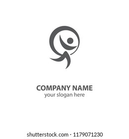 sport logo design element, people logo design vector