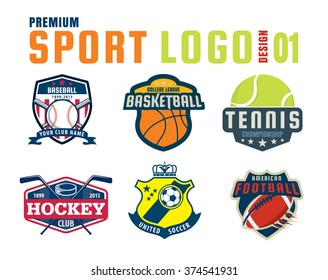 Basketball Logo Emblem Set Collections Designs Stock Vector (Royalty ...