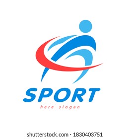 Sport logo design, silhouette action symbol icon vector