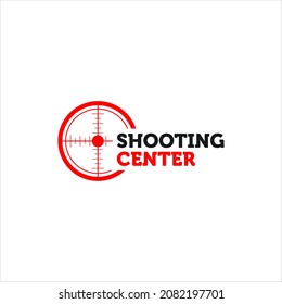 Sport Logo Design with Target Shoot Vector Graphic Template Idea