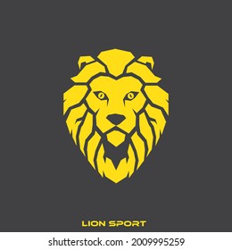 sport logo design template, with cool lion head icon, suitable for sport logo icon