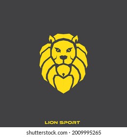sport logo design template, with cool lion head icon, suitable for sport logo icon