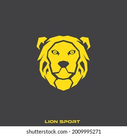 sport logo design template, with cool lion head icon, suitable for sport logo icon