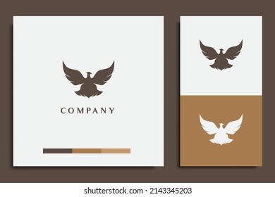 sport logo design template, with eagle silhouette icon