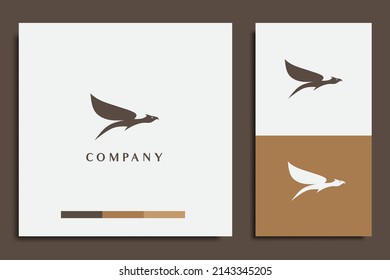 sport logo design template, with eagle silhouette icon