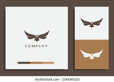 sport logo design template, with eagle silhouette icon