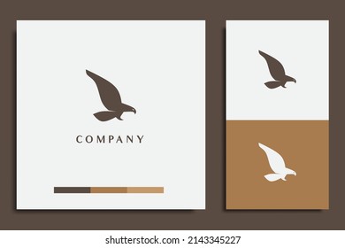 sport logo design template, with eagle silhouette icon