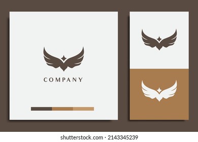 sport logo design template, with eagle silhouette icon