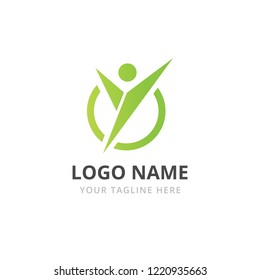 Sport logo design template. Health human character - vector logo template. Sport fitness concept illustration. Fitness club logo. 
