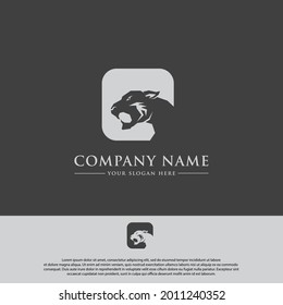 Sport logo design template, with simple tiger head icon