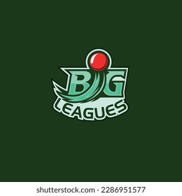A sport logo with flying ball in green color