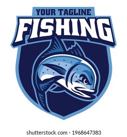 sport logo of giant trevally fishing