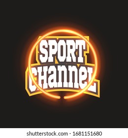 Logo deportivo con círculo naranja. vector adecuado para juegos, canal deportivo recreativo, club de emblemas.