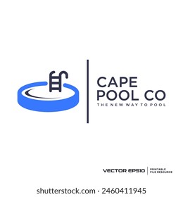 Sport logo, pool logo vector design