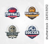 Sport logo set for four sport disciplines