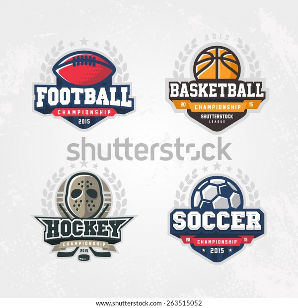 Sport logo set for\
four sport disciplines