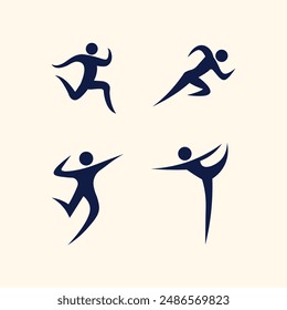 Sport logo and Sports icon design symbol people illustration vector 