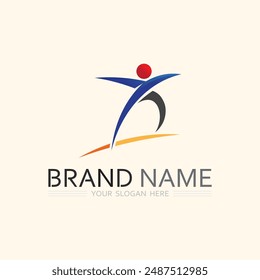 Sport logo and Sports icon design symbol people illustration vector 