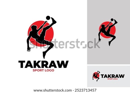 Sport logo - Takraw player logo design vector