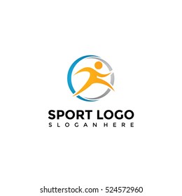sport logo template design. abstract people running. Vector Illustration Eps.10
