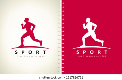 Sport logo vector. Running Man. 