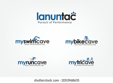 sport logos swim cycle running 