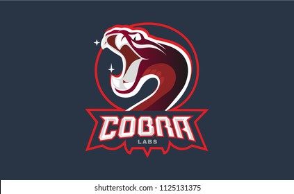 Sport logotype for team or game club. Сharacter of the snake.