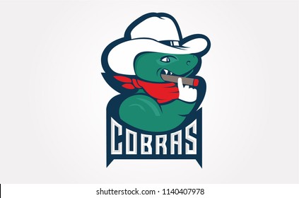 Sport logotype for team or game club. Сharacter of the snake.