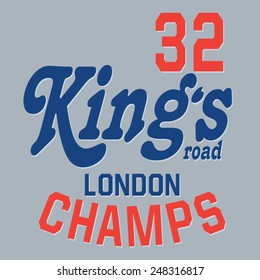 Sport London typography, t-shirt graphics, vectors