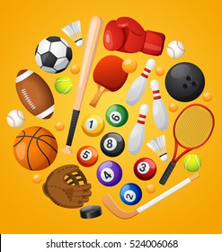 Sport Lover : Sport Equipment Elements : Vector Illustration