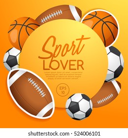 Sport Lover : Sport Equipment Elements : Vector Illustration