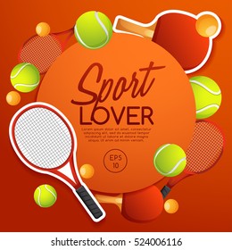 Sport Lover : Sport Equipment Elements : Vector Illustration